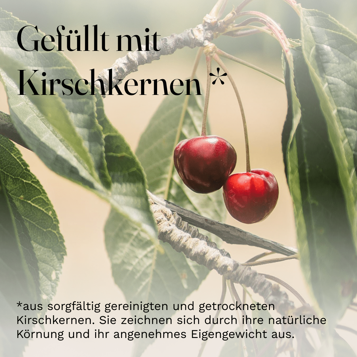 Kinder-Kirschkernsäckchen ca. 17x16 cm uni rot