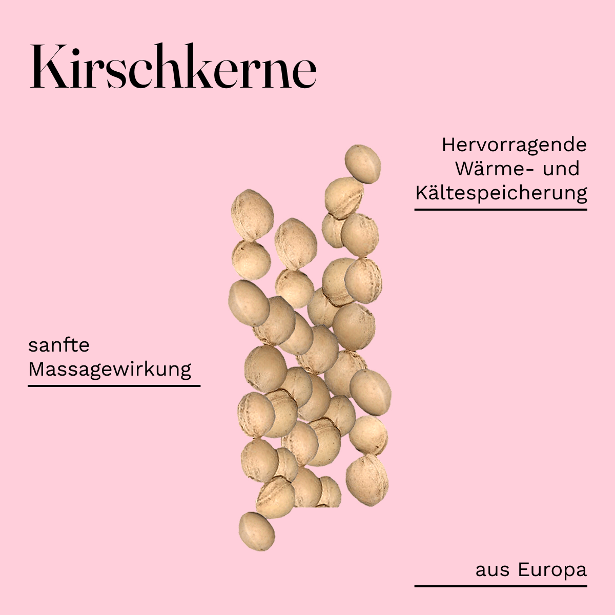 Kirschkernsäckchen rot mit Kreisen (24x24cm) Kirschkernkissen Wärmekissen