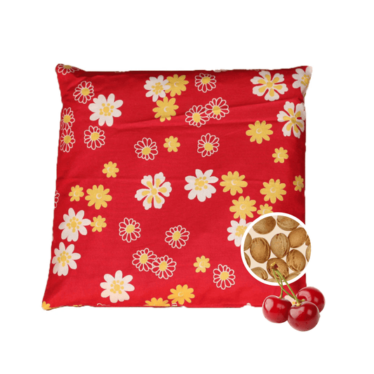 Cherry stone bag yellow/white flowers approx. 24x24cm cherry stone pillow heat pad