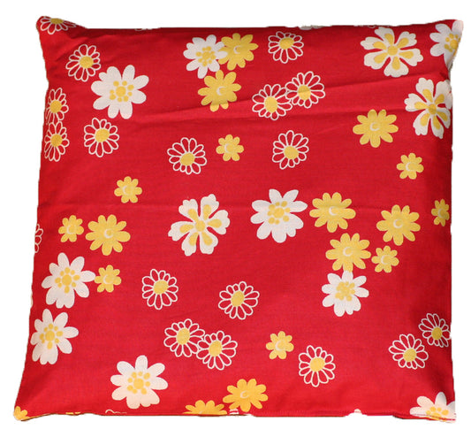 Sac de noyaux de cerise fleurs jaunes/blanches env. 24x24cm oreiller chauffant en noyaux de cerise