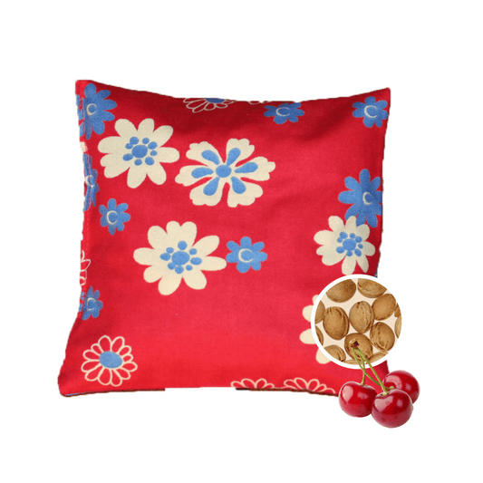 Cherry stone bag blue/beige small flowers cherry stone pillow heat pad approx. 24x24cm