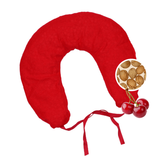 Cherry stone neck pillow plain red approx. 37x33 cm cherry stone pillow heat pad
