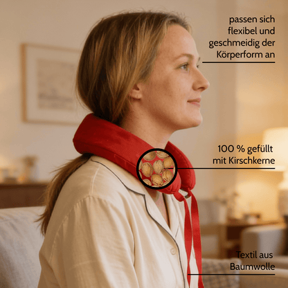 Cherry Stone Horn Flower Neck Pillow Heat Cushion Neck Roll approx. 37x33cm