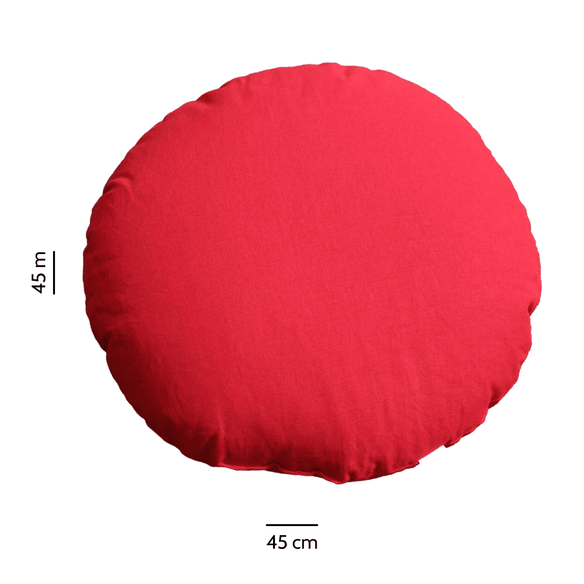 Coussin de méditation yoga uni rouge garni de sarrasin bio - rond Ø env.