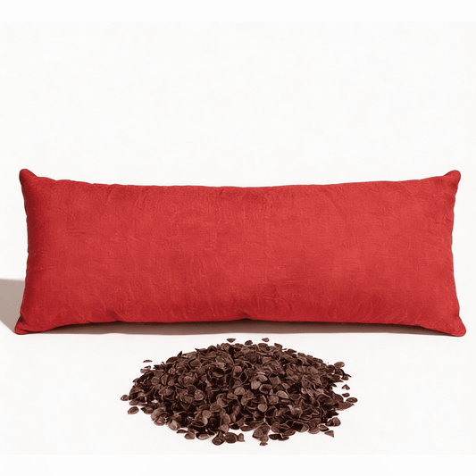 Yoga Bolster approx. 60 x 22 cm, red filled with organic buckwheat