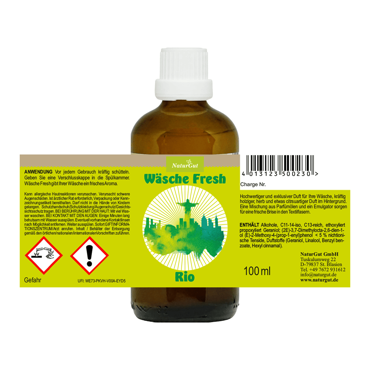 Wäsche Fresh Rio Wäscheduft Wäscheparfüm Konzentrat 100ml kräftig holziger Duft