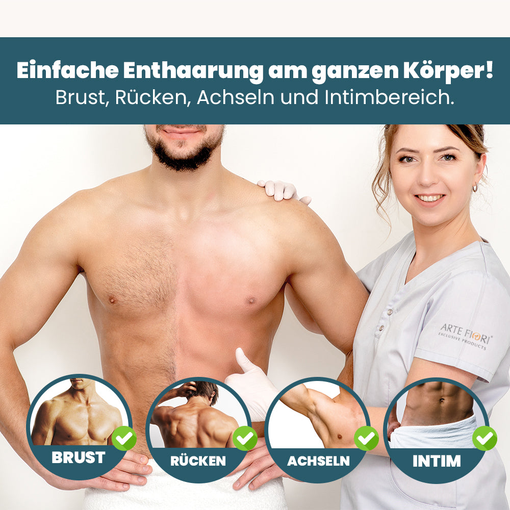 Capillum AMOVE AthleticX Premium Enthaarungscreme Intimbereich 5x300g - sanftes Enthaarungspulver Männer Schmerzfreie Dusch-Haarentfernungscreme ohne Zusatzstoffe mit neutralem Geruch