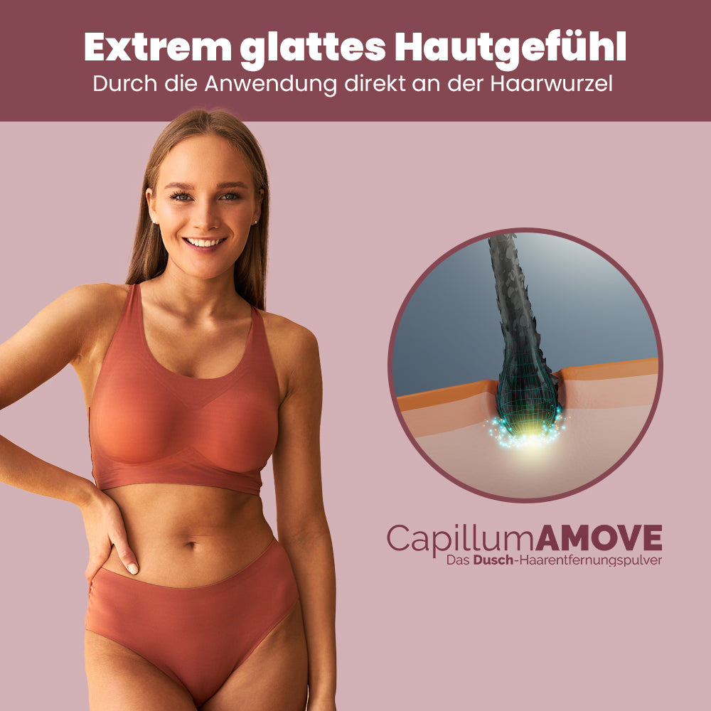 Capillum AMOVE Aloe Vera Enthaarungscreme Pulver 300g Frau Enthaarungspulver Körper Intimbereich