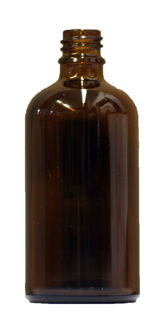 5 x 100ml brown glass bottle with spray head and protective cap