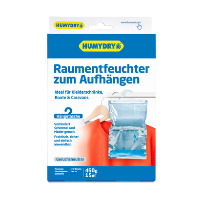 HUMYDRY® Raumentfeuchter zum Hängen 450g: Effiziente Feuchtigkeitskontrolle für ein ideales Raumklima