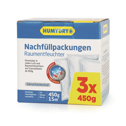 HUMYDRY® Nachfüllpack 3x450g: Kontinuierliche Frische und Trockenheit für Ihr Raumklima