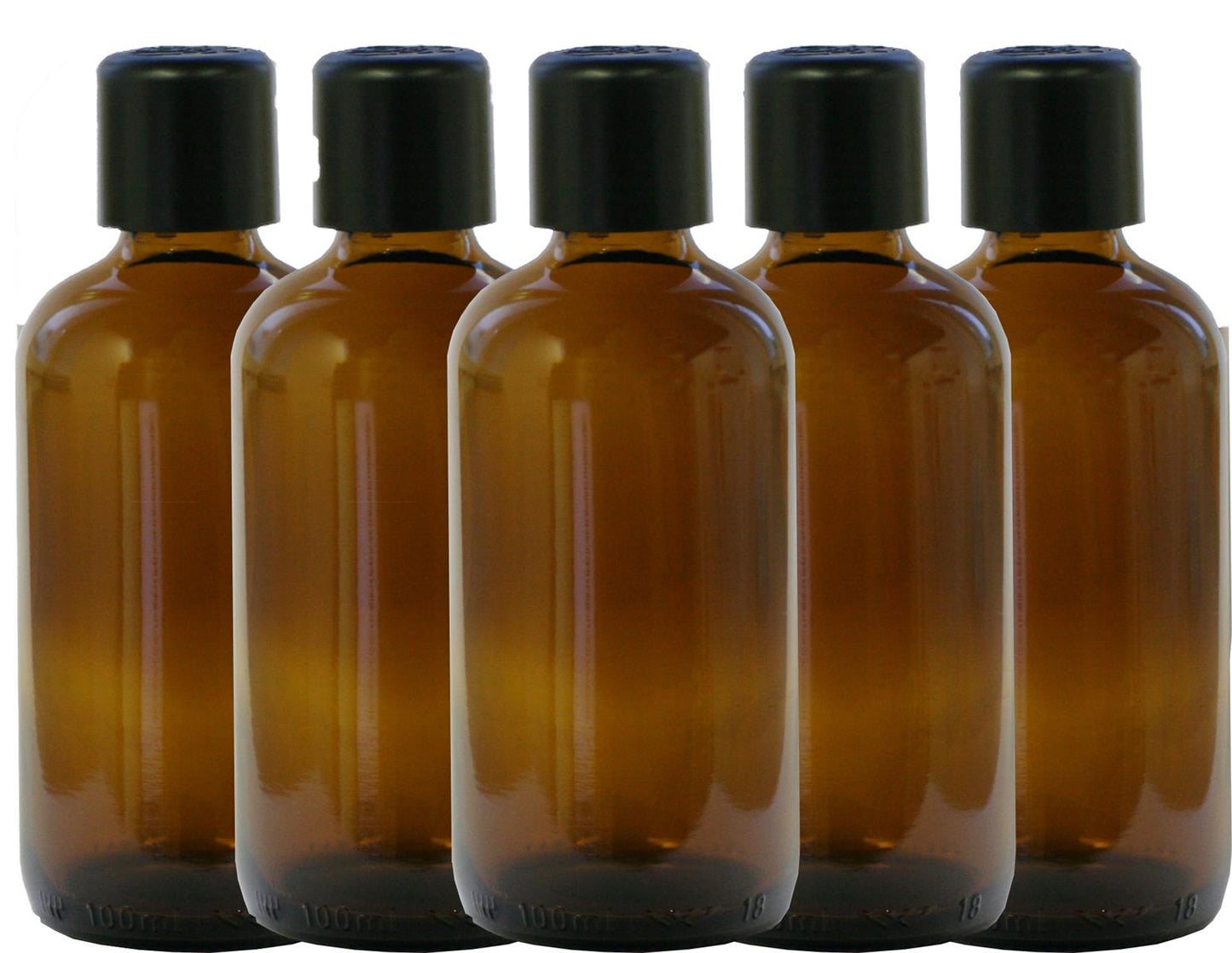 5 x 100ml Braunglasflasche mit Tropfeinsatz 2,0mm