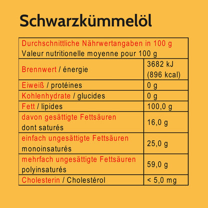 Schwarzkümmelöl 100ml Nigella sativa aus Ägypten Schwarzkümmelöl-konventionell-Kaltgepresst