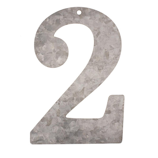 Metal Numbers 2 galvanized Height 12 cm Number Digit Number House Number Year