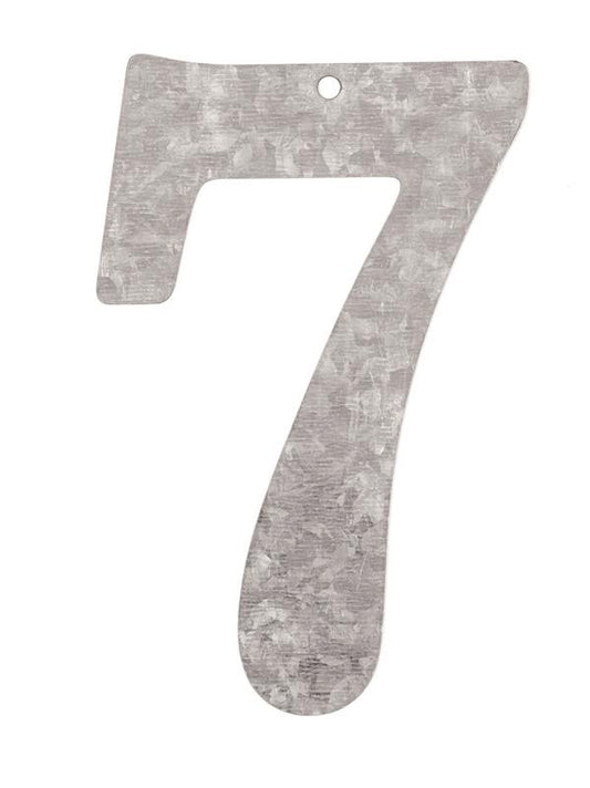 Metal numbers 7, galvanized height 12 cm