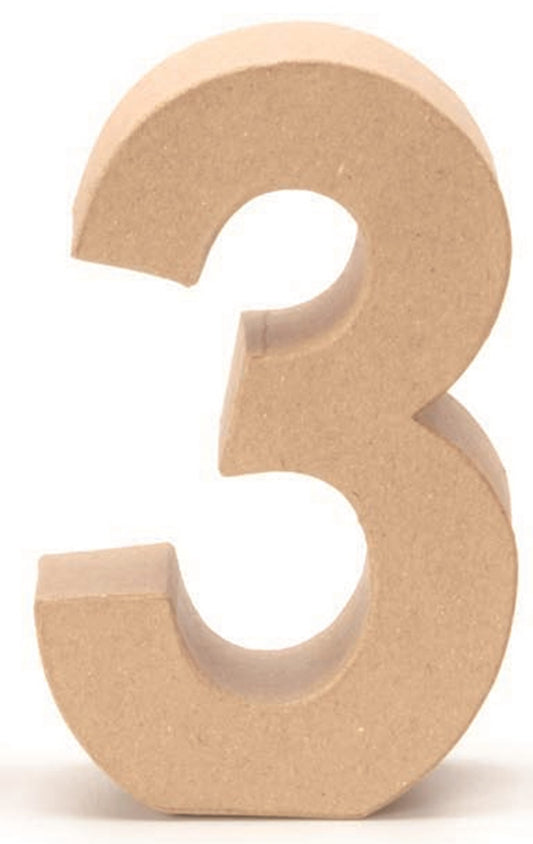 Cardboard Number 3 17.5x5.5cm Birthday Anniversary Numbers Digits PappArt Decoration Number