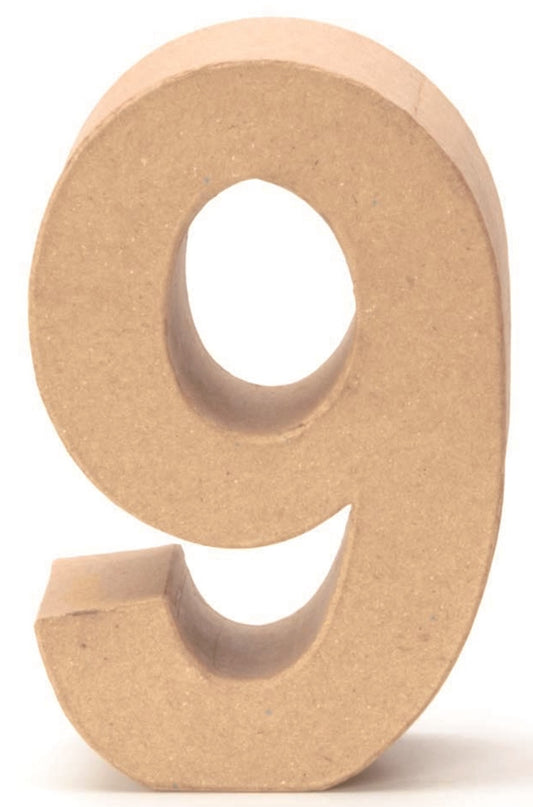 Cardboard Number 9 17.5x5.5cm Birthday Anniversary Numbers Digits PappArt Decoration Number