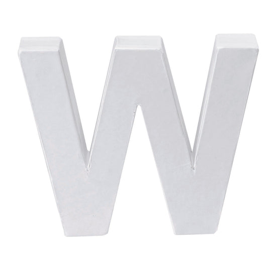 Cardboard letter white W