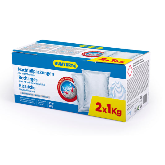 HUMYDRY® Nachfüllpack 2x1kg Raumentfeuchter Luftentfeuchter