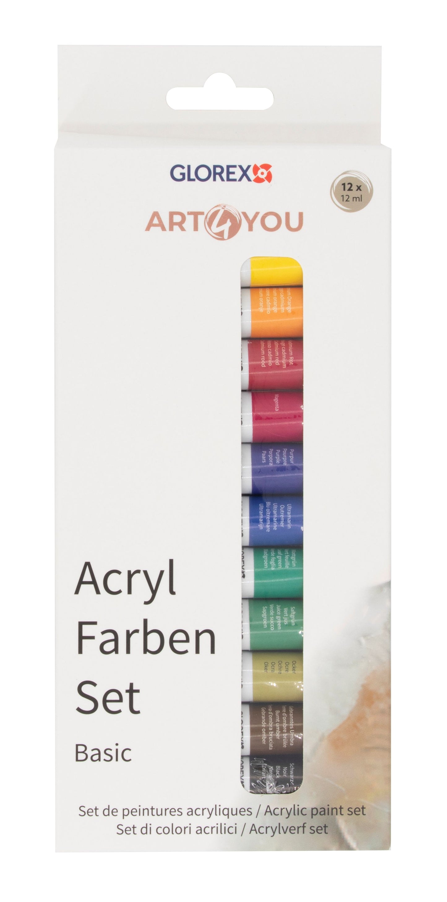 Acrylfarben-Set Basic 12St, je 12ml – Bastel- & Künstlerfarben Set