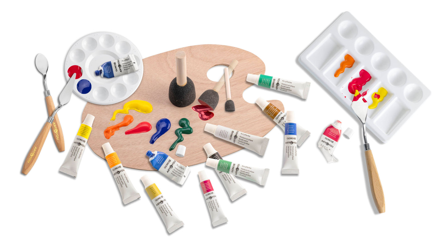Acrylfarben-Set Pastell 12St, je 12ml – Bastel- & Künstlerfarben Set