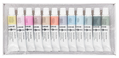 Acrylfarben-Set Pastell 12St, je 12ml – Bastel- & Künstlerfarben Set