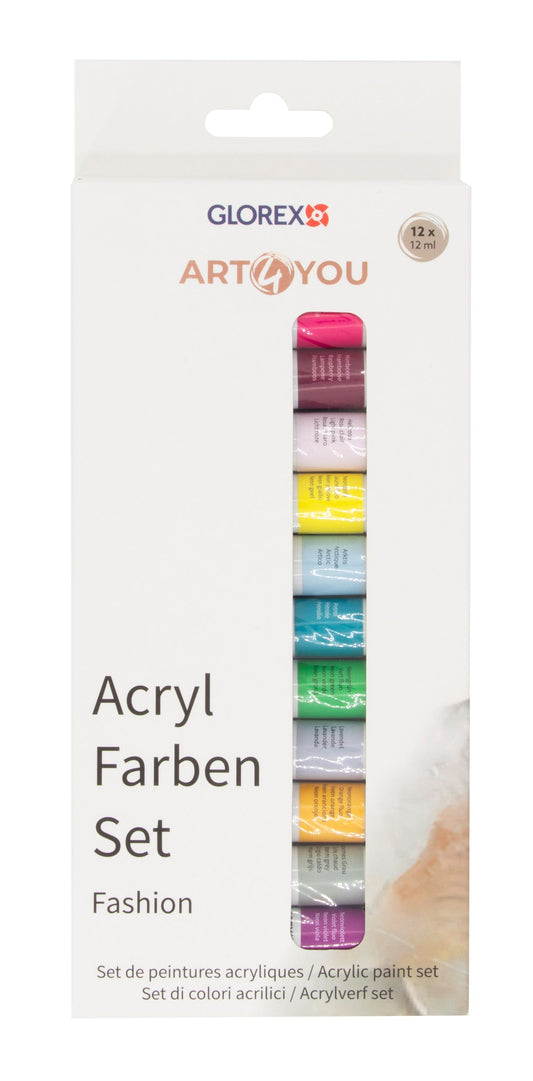 Acrylfarben-Set Fashion 12St, je 12ml – Bastel- & Künstlerfarben Set