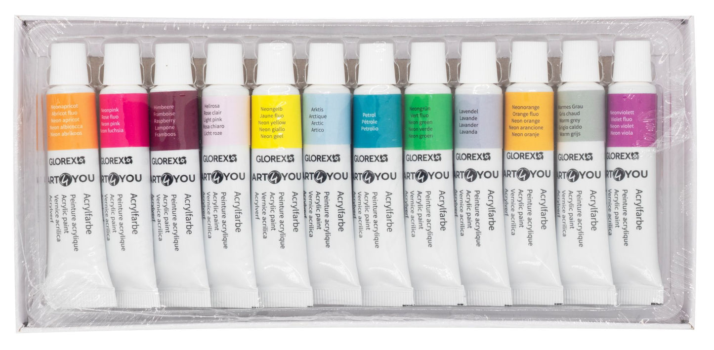 Acrylfarben-Set Fashion 12St, je 12ml – Bastel- & Künstlerfarben Set