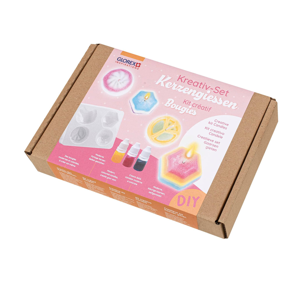 Kreativ-Set Kerzengießen, inkl. Zubehör zur Herstellung von Mini-Kerzen in verschiedenen Farben, für Kinder ab 8 Jahren