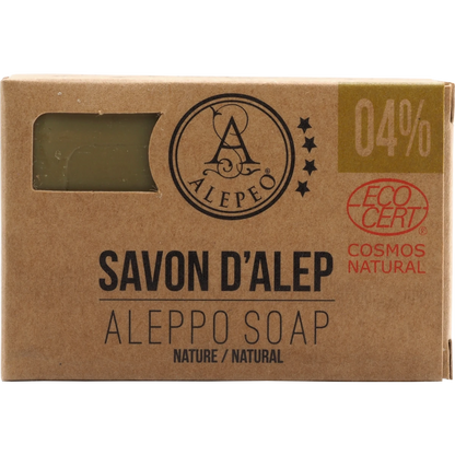 Aleppo Olivenölseife 4% Lorbeeröl 100 g – Handgesiedete Naturseife – Milde traditionelle Seife