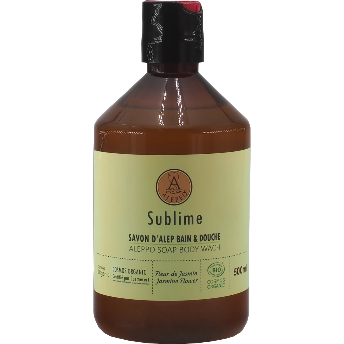 Aleppo Duschseife Jasminblüte 500 ml – Blumige Olivenöl Flüssigseife für Körper & Hände