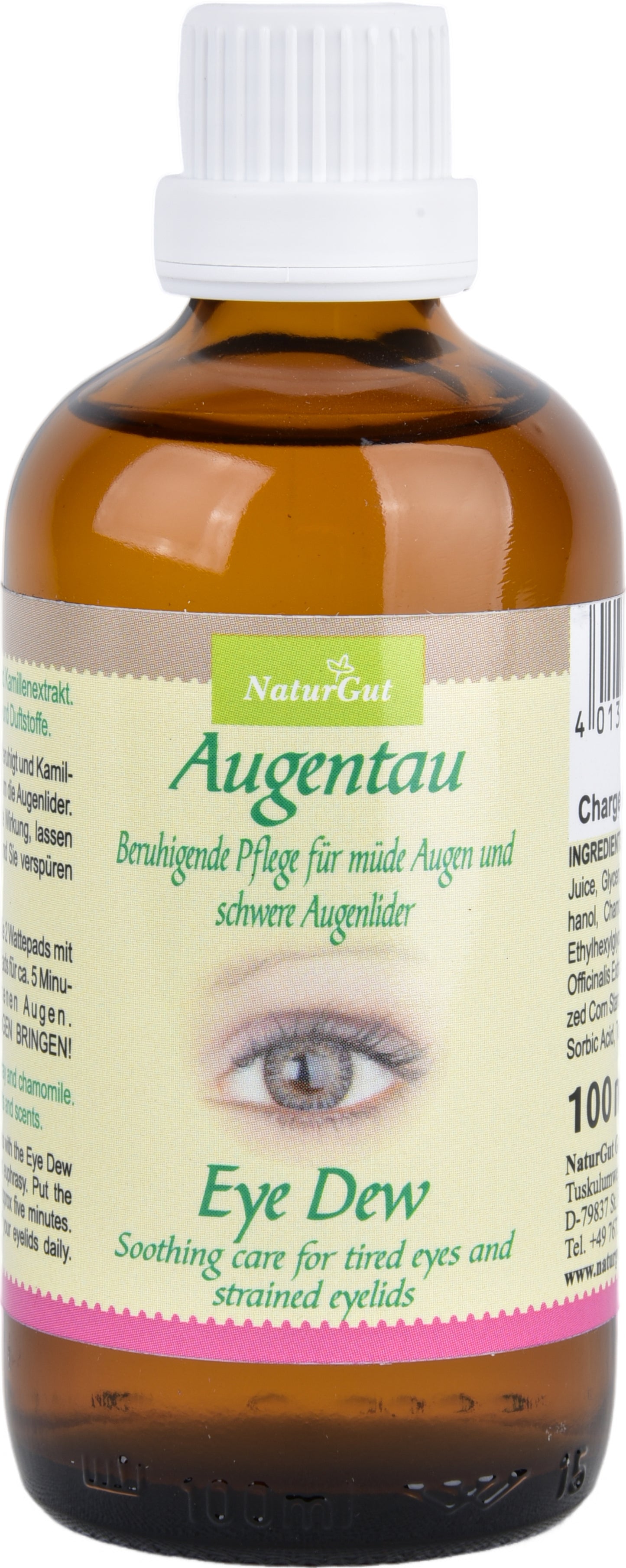 Soin contour des yeux rafraîchissant pour les yeux fatigués et les paupières lourdes | À l'aloe vera, à l'euphraise et à l'extrait de camomille | Sans colorants ni parfums de synthèse | 100 ml