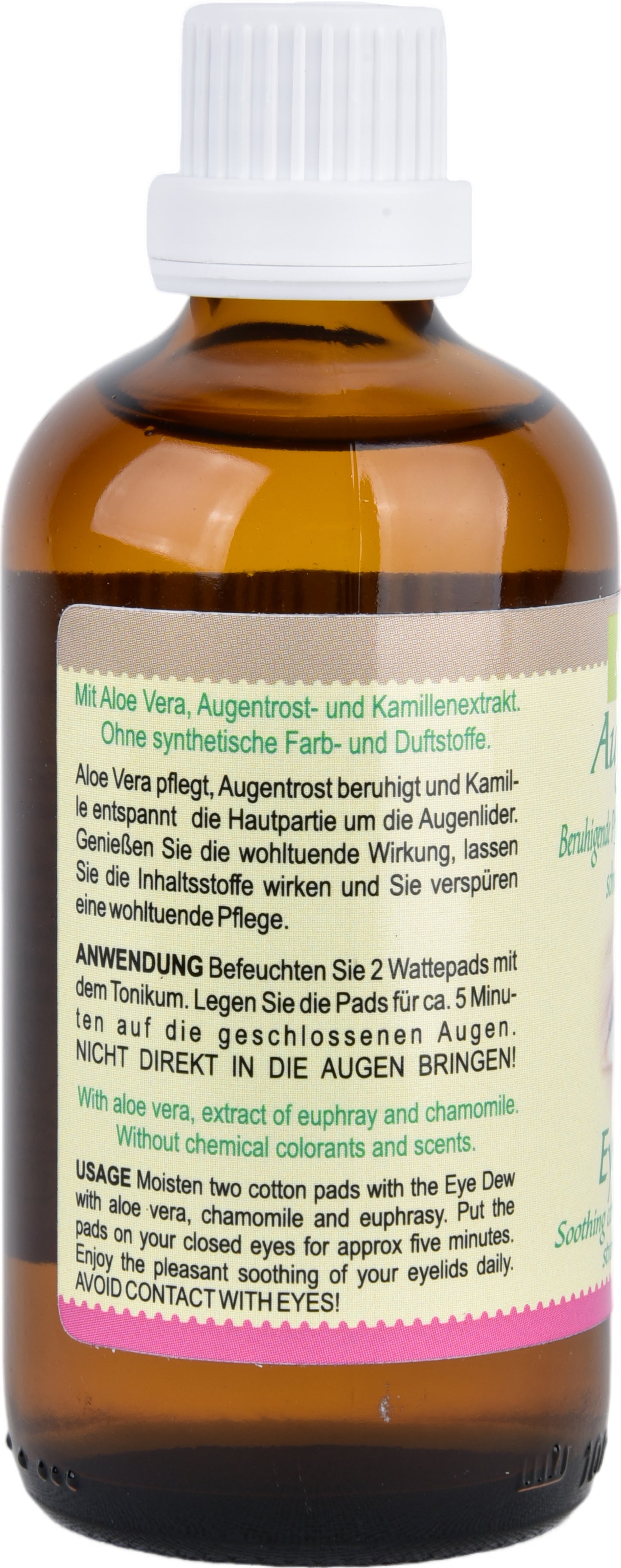 Soin contour des yeux rafraîchissant pour les yeux fatigués et les paupières lourdes | À l'aloe vera, à l'euphraise et à l'extrait de camomille | Sans colorants ni parfums de synthèse | 100 ml