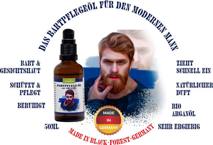 Bartpflegeöl mit Arganöl Cedarwood und OakTree Duft 50ml für Bart und Gesichtshaut