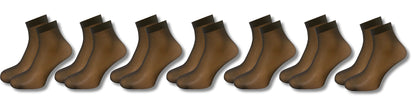 Silk Feeling Söckchen 7 Paar schwarz transparente Socken Strümpfe Feinsöckchen