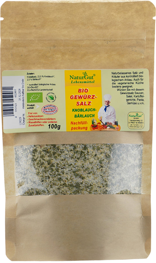 Refill pack organic spice salt garlic&amp;wild garlic herbal salt spices salt herb