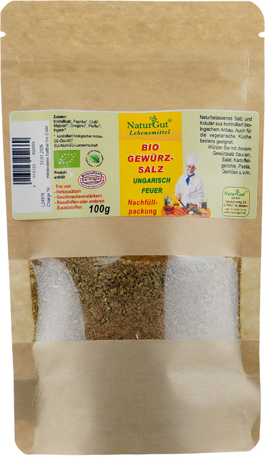 Refill pack ORGANIC Spice Salt Hungarian Fire Herb Salt Spices Crystal Salt Herbs Salt Mixture