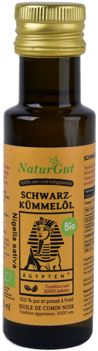 Bio Schwarzkümmelöl 100ml Nigella sativa aus Ägypten Schwarzkümmelöl-Kaltgepresst