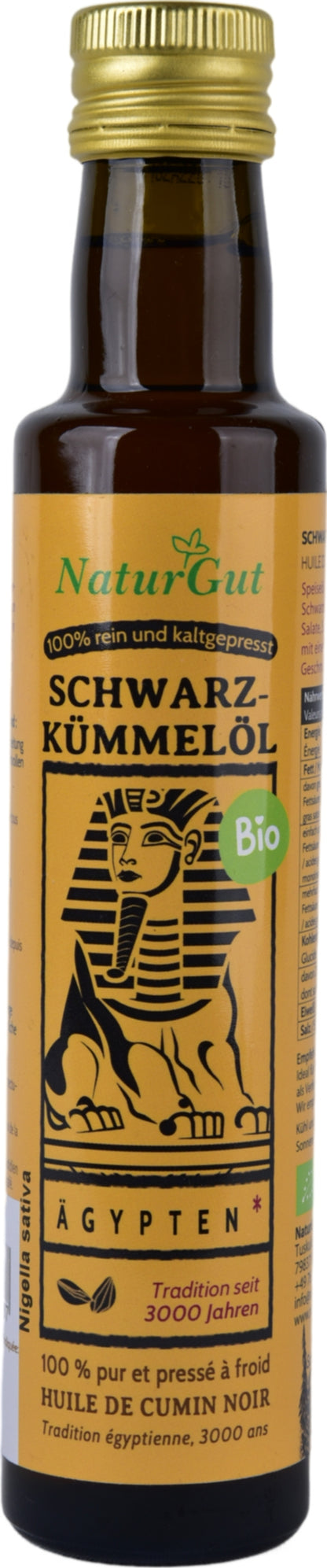 Bio Schwarzkümmelöl 250ml Nigella sativa aus Ägypten Schwarzkümmelöl-Kaltgepresst