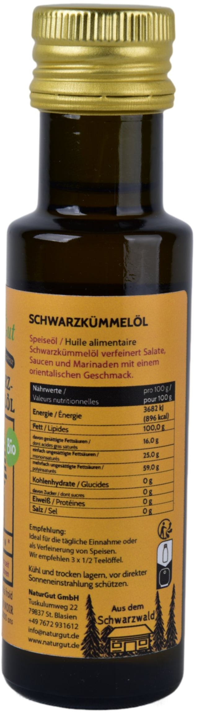 Bio Schwarzkümmelöl 2x100ml Nigella sativa aus Ägypten Schwarzkümmelöl-Kaltgepresst