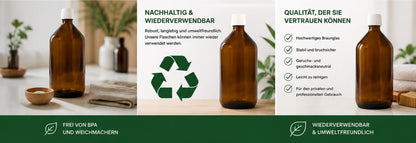 5 x 1L apothecary bottles brown glass laboratory bottles tamper-evident closure pp28st