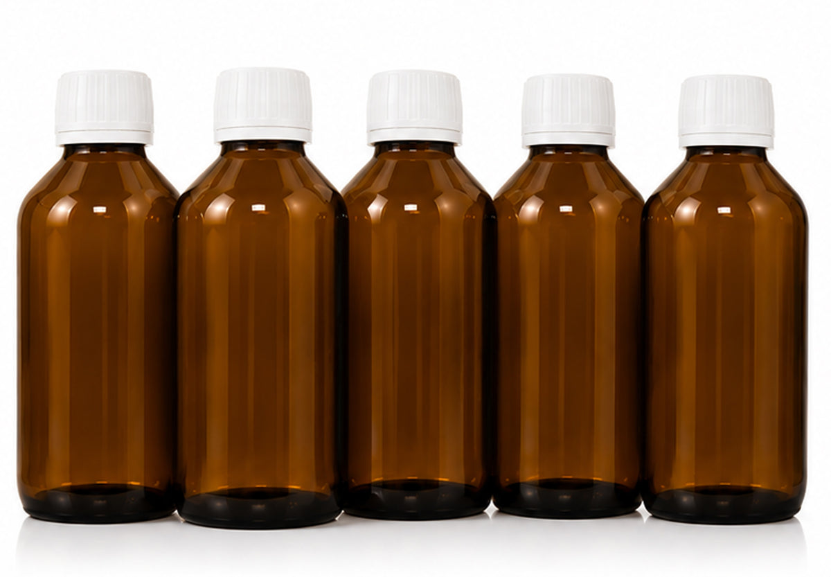 Apothecary bottles Brown glass Laboratory bottles Tamper-evident closure bottles