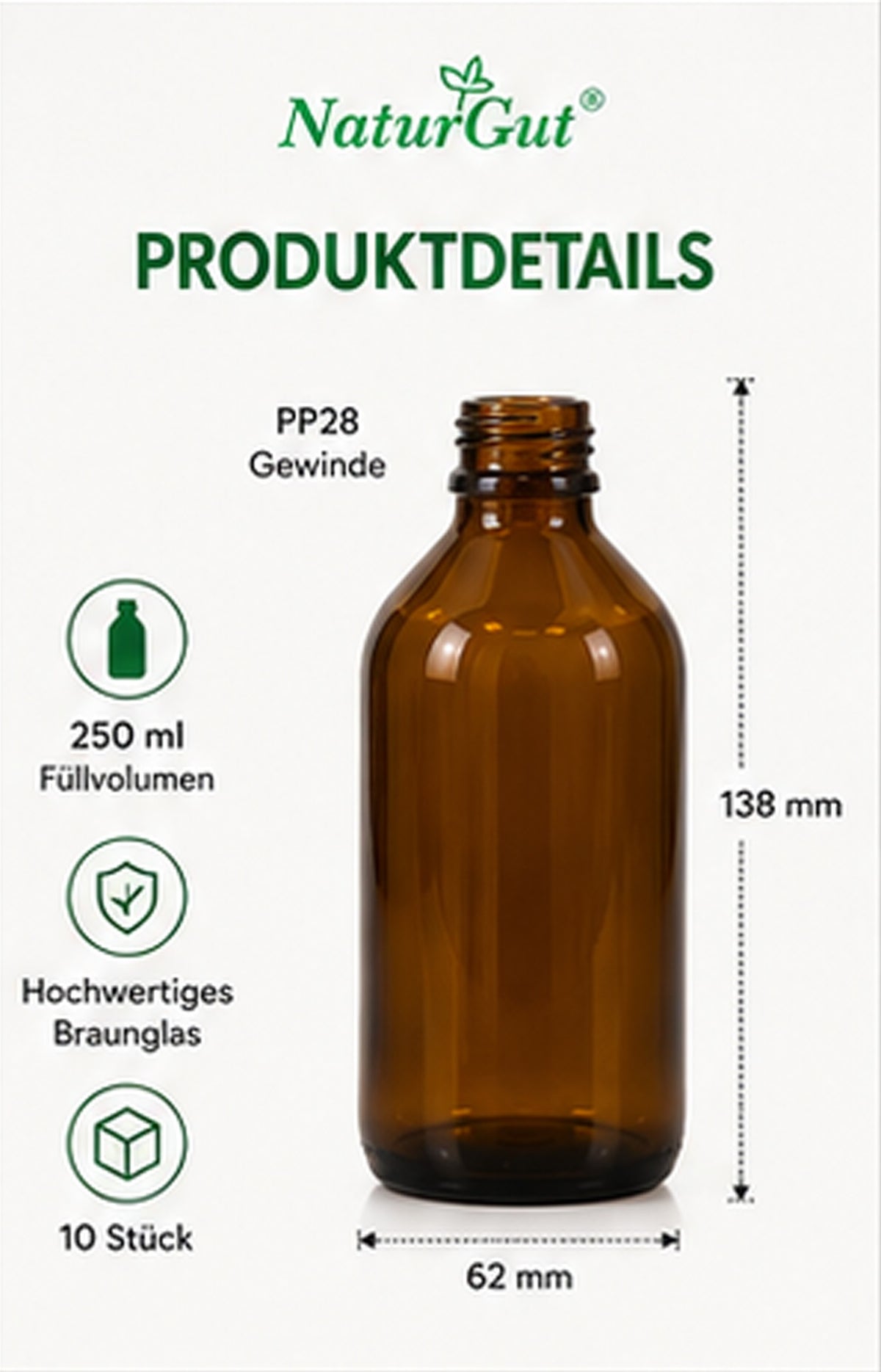 Apothecary bottles Brown glass Laboratory bottles Tamper-evident closure bottles
