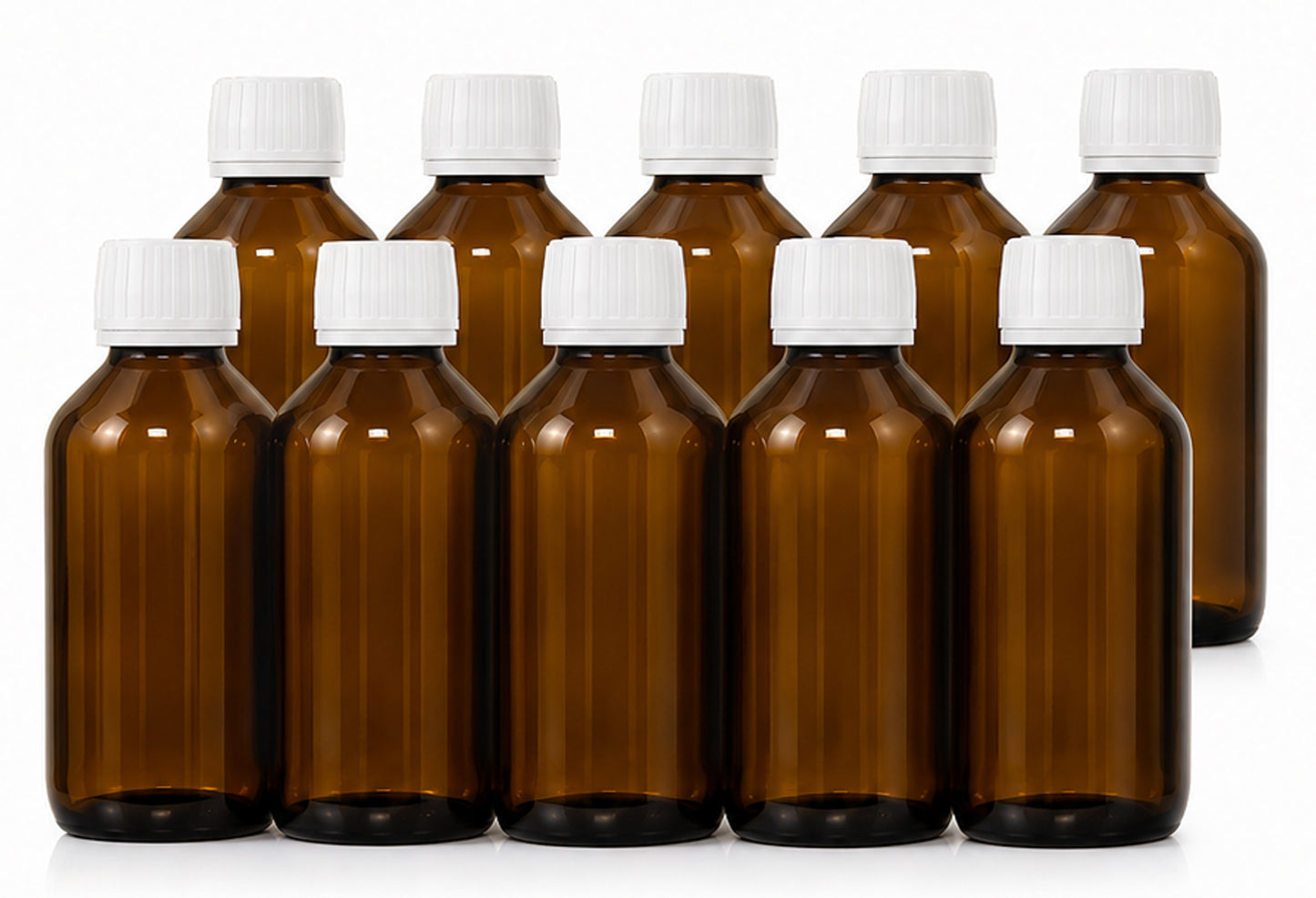 10 x 250 ml Braunglasflaschen | Apothekerflaschen aus Braunglas mit PP28 Originalitätsverschluss | Laborflaschen für Öle, Tinkturen & DIY | 10er Set