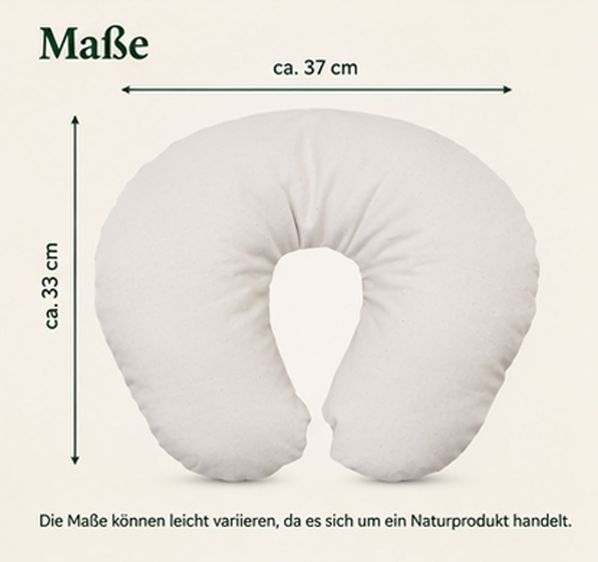 Croissant d'épeautre bio Coussin de nuque naturel env. 37x33 Coussin de voyage