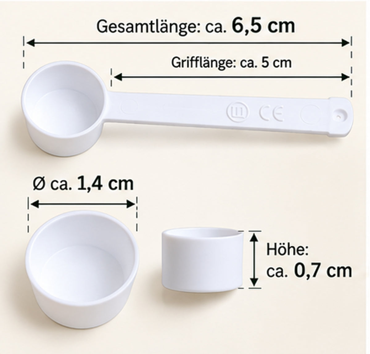Dosing / measuring spoon 25 pcs. 1 ml CE marking white medical device dosing device