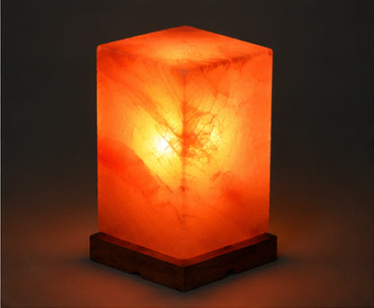 NaturGut Lampe de sel de cristal Feng Shui 3–4 kg avec électricité et socle en bois | Lampe de sel de l'Himalaya du Pakistan | Lampe de sel fabriquée à la main | Lumière d'ambiance chaude pour les salons, chambres et salles de méditation