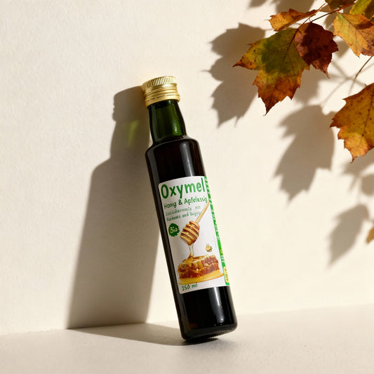 Bio Oxymel Kurkuma und Ingwer 250 ml Getränkezusatz mit Honig & Apfelessig Sauerhonig