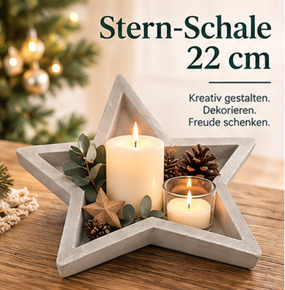 Gießform Stern Schale 22 cm | Flexible Sternform aus PE/LDPE | Für Beton, Gießmasse, Wachs, Seife & Schokolade | Lebensmittelecht | Kreativform zum Gießen