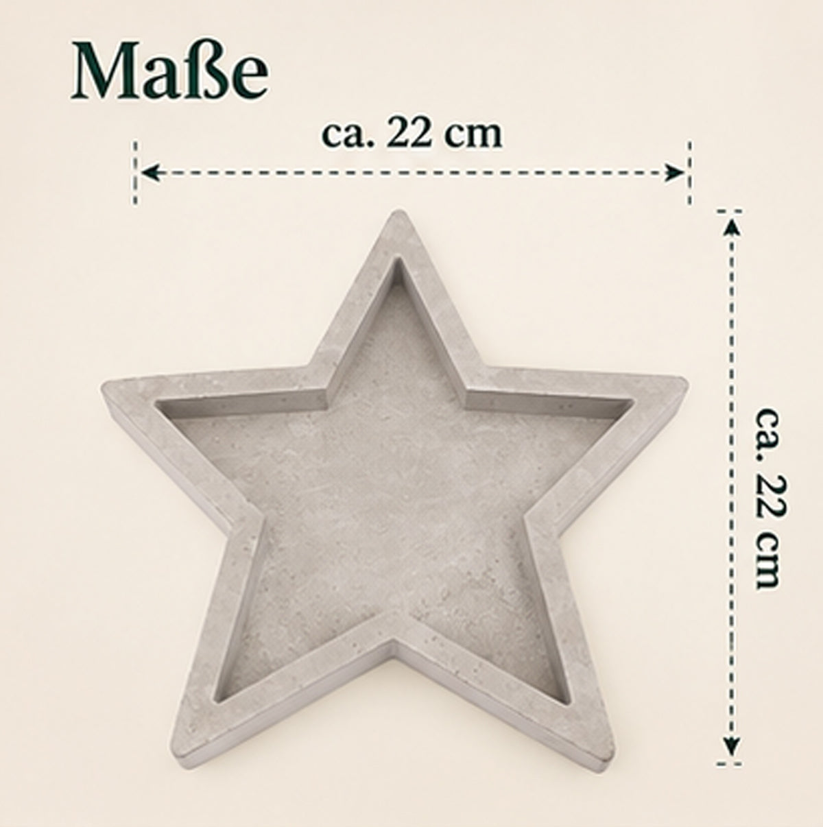 Gießform Stern Schale 22 cm | Flexible Sternform aus PE/LDPE | Für Beton, Gießmasse, Wachs, Seife & Schokolade | Lebensmittelecht | Kreativform zum Gießen
